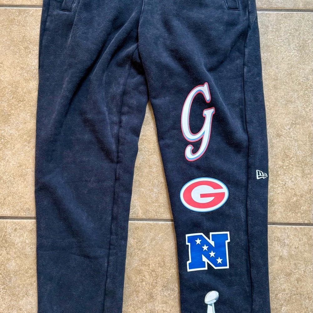 Super Bowl XLV Sweat Pants Black New Era Patriots Packers Mens Size Small New